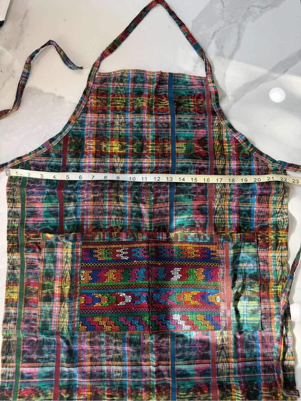 New handmade Guatemala weaving Kitchen Apron with Front Pocket - Ethnic Pattern